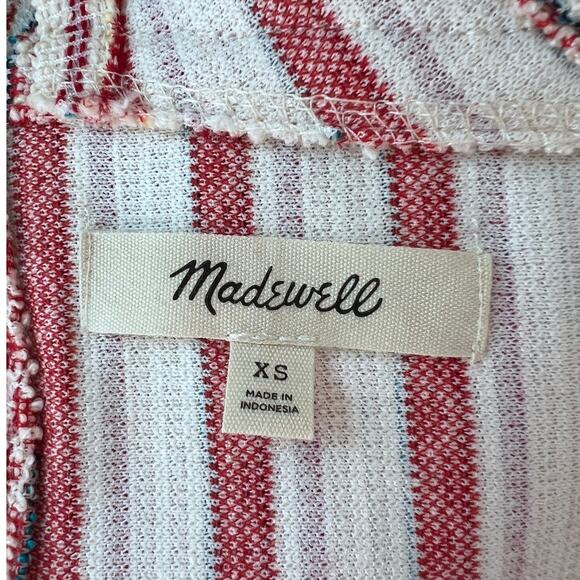 Madewell Shirt Womens Size XS Boucle Stripe Cross Open Back Tank Top - Picture 3 of 12